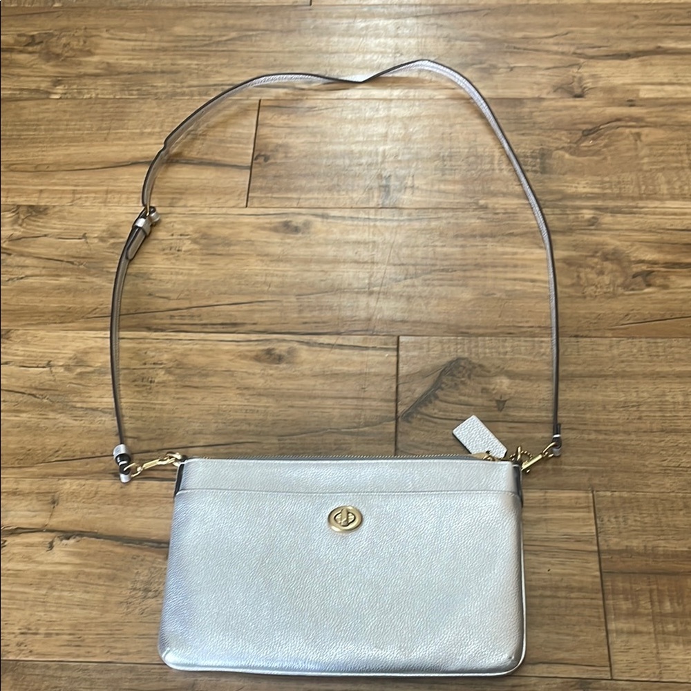 Coach Silver Crossbody Wristlet